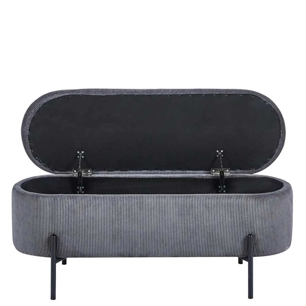 Wohnen Polsterbank mit Stauraum in Grau Cord - Zavamanco