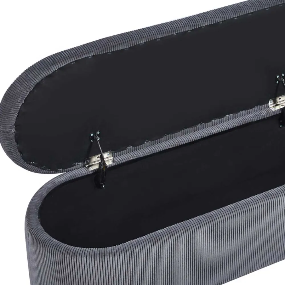 Wohnen Polsterbank mit Stauraum in Grau Cord - Zavamanco