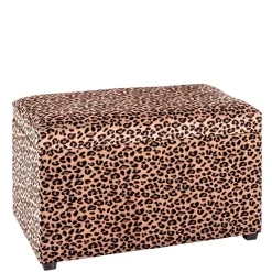 Wohnen Sitztruhen*Polsterbank mit Truhe in Leo Optik Samt - Caypago