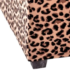 Wohnen Sitztruhen*Polsterbank mit Truhe in Leo Optik Samt - Caypago