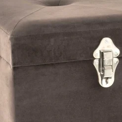 Wohnen Küchenbänke|Bettbänke*Polsterbank Truhe aus Samt in Taupe - Landhuis