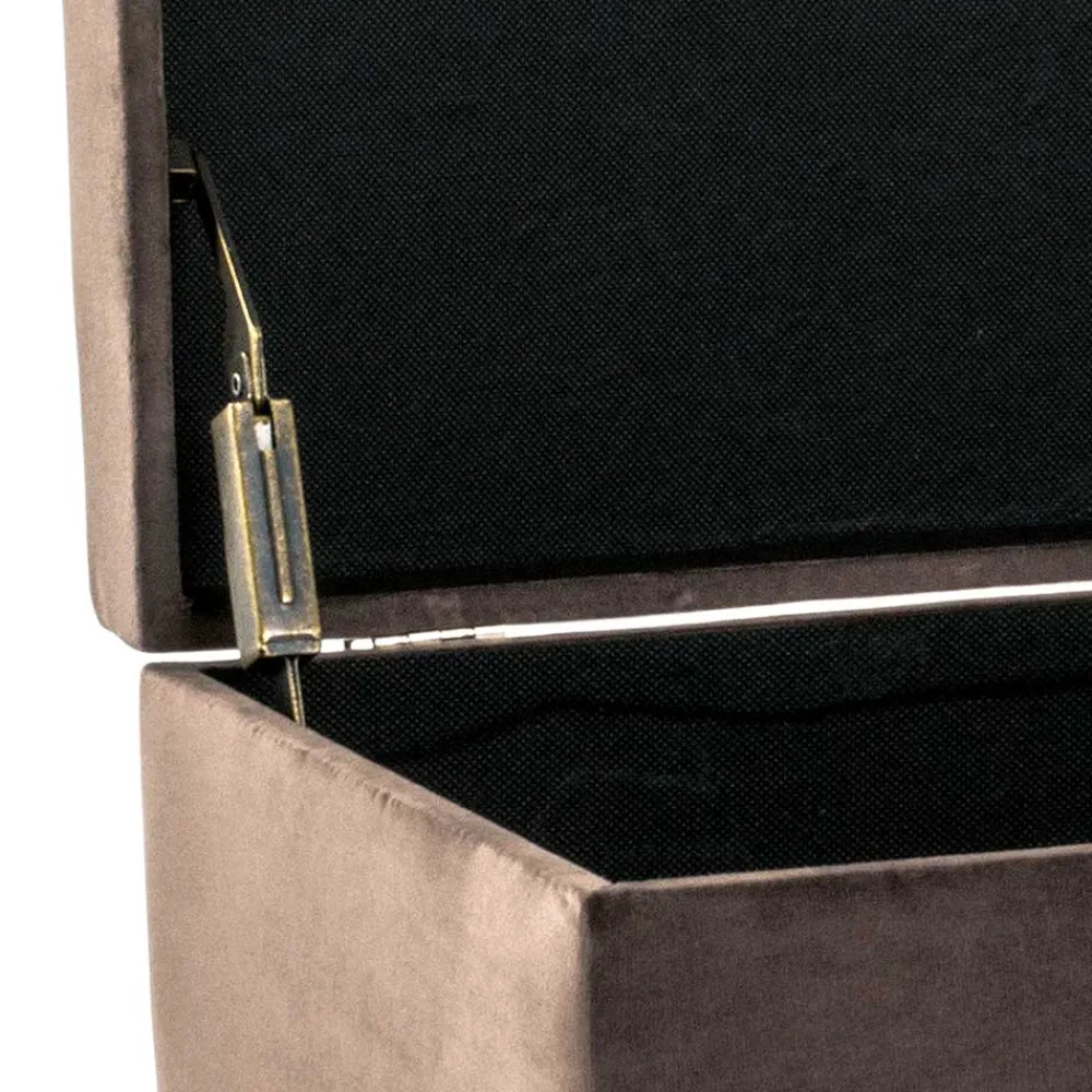 Wohnen Küchenbänke|Bettbänke*Polsterbank Truhe aus Samt in Taupe - Landhuis