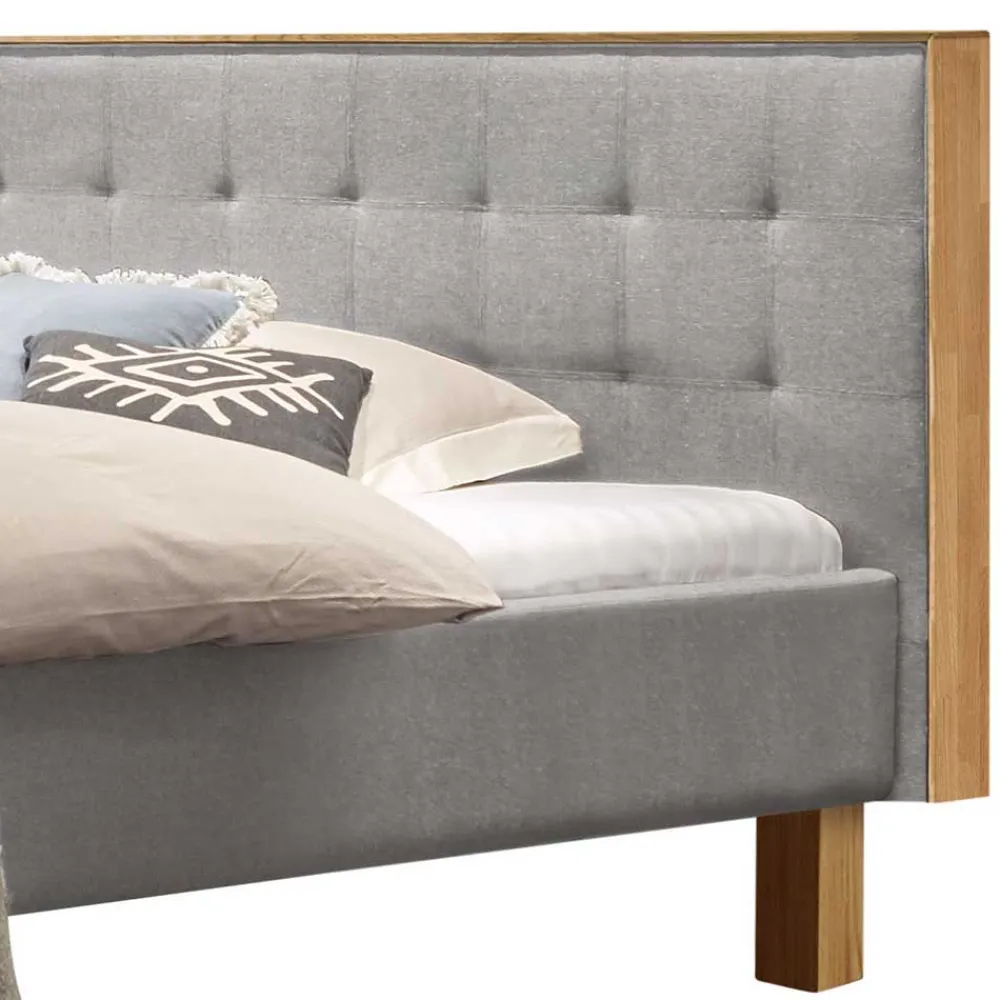 Wohnen Betten|Betten*Polsterbett Doppelbett in Grau Stoff - Pays
