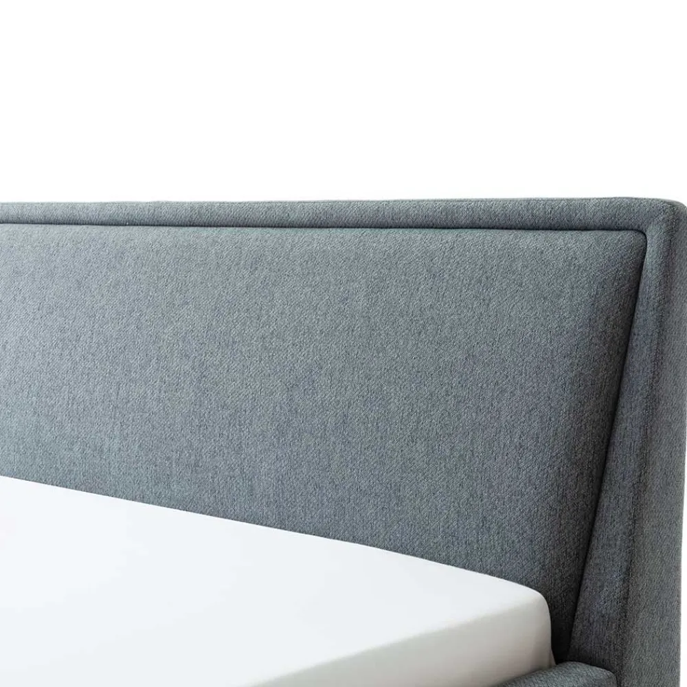 Wohnen Polsterbett in Blaugrau & Eiche Natur - Grafics