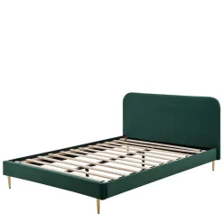 Wohnen Retro Möbel|Betten*Polsterbett in Dunkelgrün Samt - Pleasure