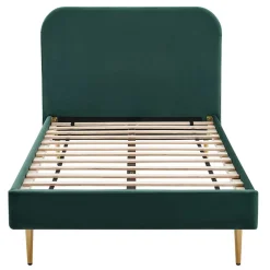 Wohnen Retro Möbel|Betten*Polsterbett in Dunkelgrün Samt - Pleasure