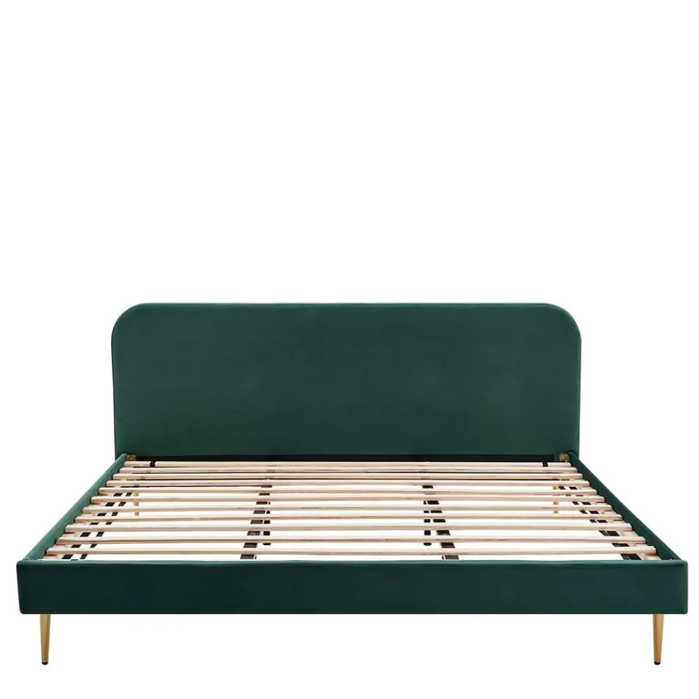 Wohnen Retro Möbel|Betten*Polsterbett in Dunkelgrün Samt - Pleasure