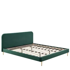 Wohnen Retro Möbel|Betten*Polsterbett in Dunkelgrün Samt - Pleasure