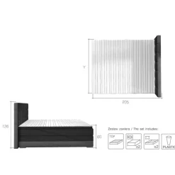 Wohnen Polsterbett in Dunkelgrün und Grau - Susana