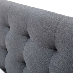 Wohnen Polsterbett in Grau & Eiche - Saludio