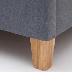 Wohnen Polsterbett in Grau & Eiche - Saludio