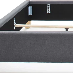 Wohnen Polsterbett in Grau & Eiche - Saludio