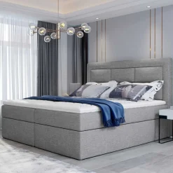Wohnen Polsterbett in Grau Webstoffbezug - Kalis