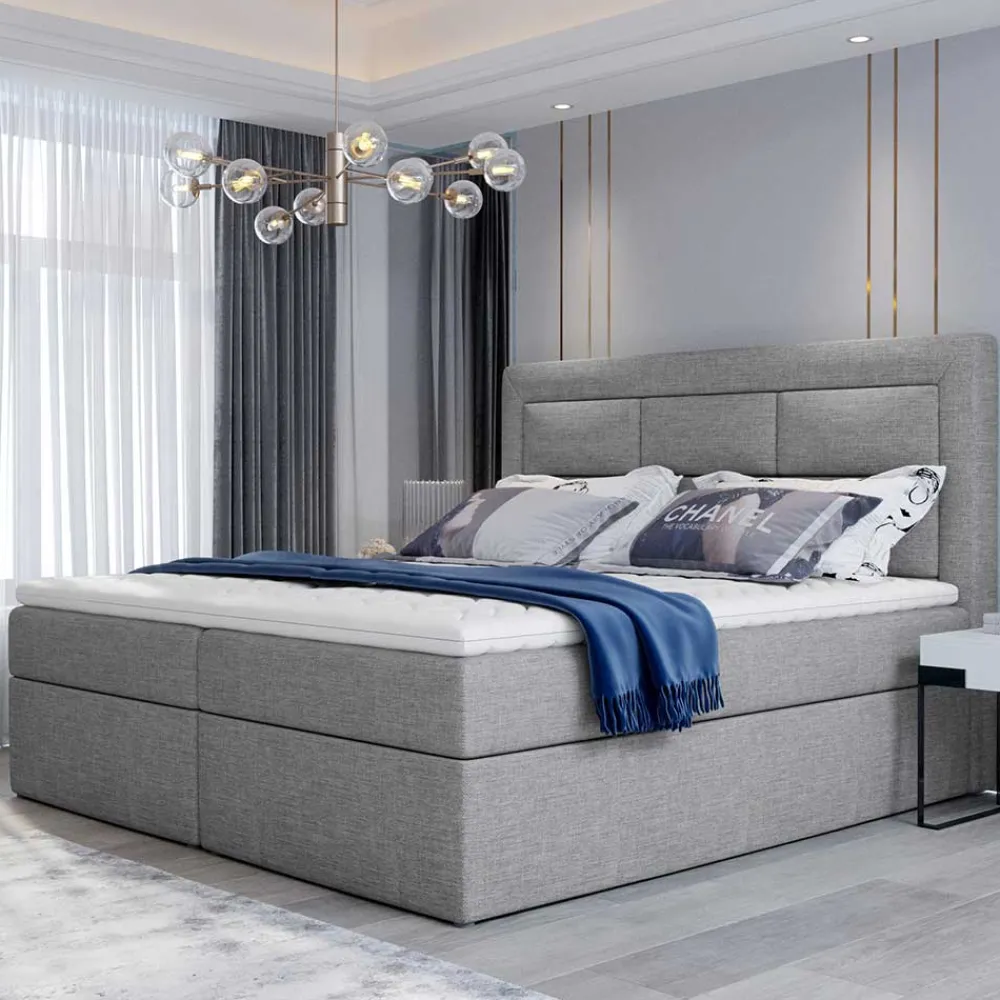 Wohnen Polsterbett in Grau Webstoffbezug - Kalis