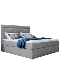 Wohnen Polsterbett in Grau Webstoffbezug - Kalis