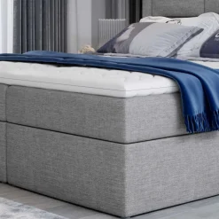 Wohnen Polsterbett in Grau Webstoffbezug - Kalis