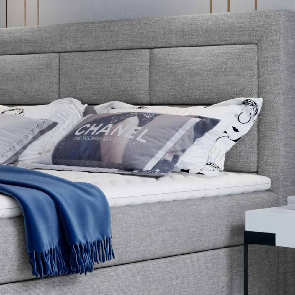 Wohnen Polsterbett in Grau Webstoffbezug - Kalis