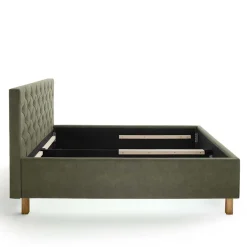 Wohnen Betten|Betten*Polsterbett in Oliv Grün & Eiche - Miania