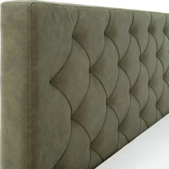 Wohnen Betten|Betten*Polsterbett in Oliv Grün & Eiche - Miania