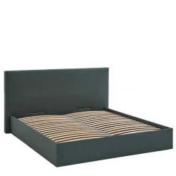 Wohnen Polsterbett mit Bettkasten in Dunkelgrün - Sandja