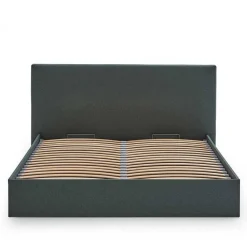 Wohnen Polsterbett mit Bettkasten in Dunkelgrün - Sandja