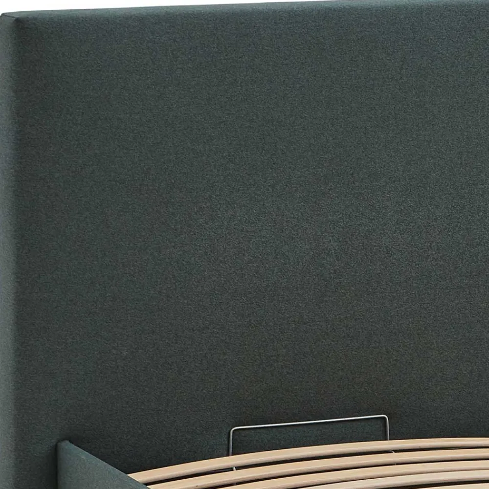 Wohnen Polsterbett mit Bettkasten in Dunkelgrün - Sandja