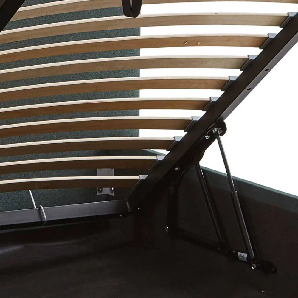 Wohnen Polsterbett mit Bettkasten in Dunkelgrün - Sandja