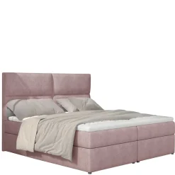 Wohnen Polsterbett mit Matratzen und Stoffbezug in Hellrosa - Jonela