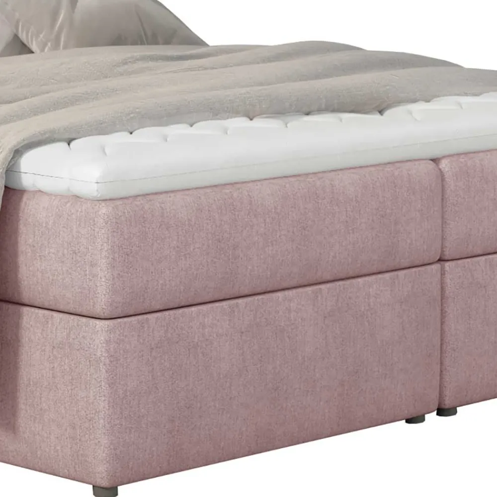 Wohnen Polsterbett mit Matratzen und Stoffbezug in Hellrosa - Jonela