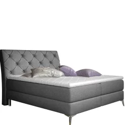 Wohnen Polsterbett mit Stauraumboxen in Dunkelgrau - Horizonte