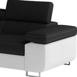 Wohnen Schlafsofas*Polsterecke in Schwarzbraun Weiß mit Funktion - Ziariva