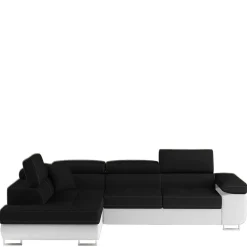 Wohnen Schlafsofas*Polsterecke in Schwarzbraun Weiß mit Funktion - Ziariva