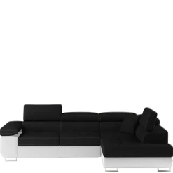 Wohnen Schlafsofas*Polsterecke in Schwarzbraun Weiß mit Funktion - Ziariva