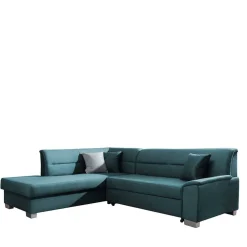 Wohnen Schlafsofas|Betten*Polsterecke mit Bettfunktion in Petrol Blau - Orastie