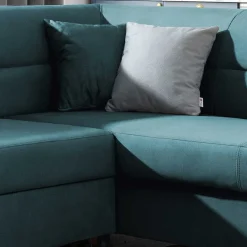 Wohnen Schlafsofas|Betten*Polsterecke mit Bettfunktion in Petrol Blau - Orastie