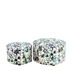 Wohnen Polsterhocker Duo mit Blumen Muster - Tujago (zweiteilig)