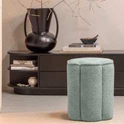 Wohnen Barhocker*Polsterhocker in Blaugrau Boucle - Ruffos (2er Set)