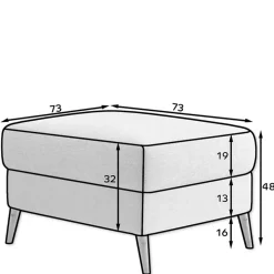 Wohnen Sessel & Hocker*Polsterhocker in Bordeaux Rot Samt - Delphima