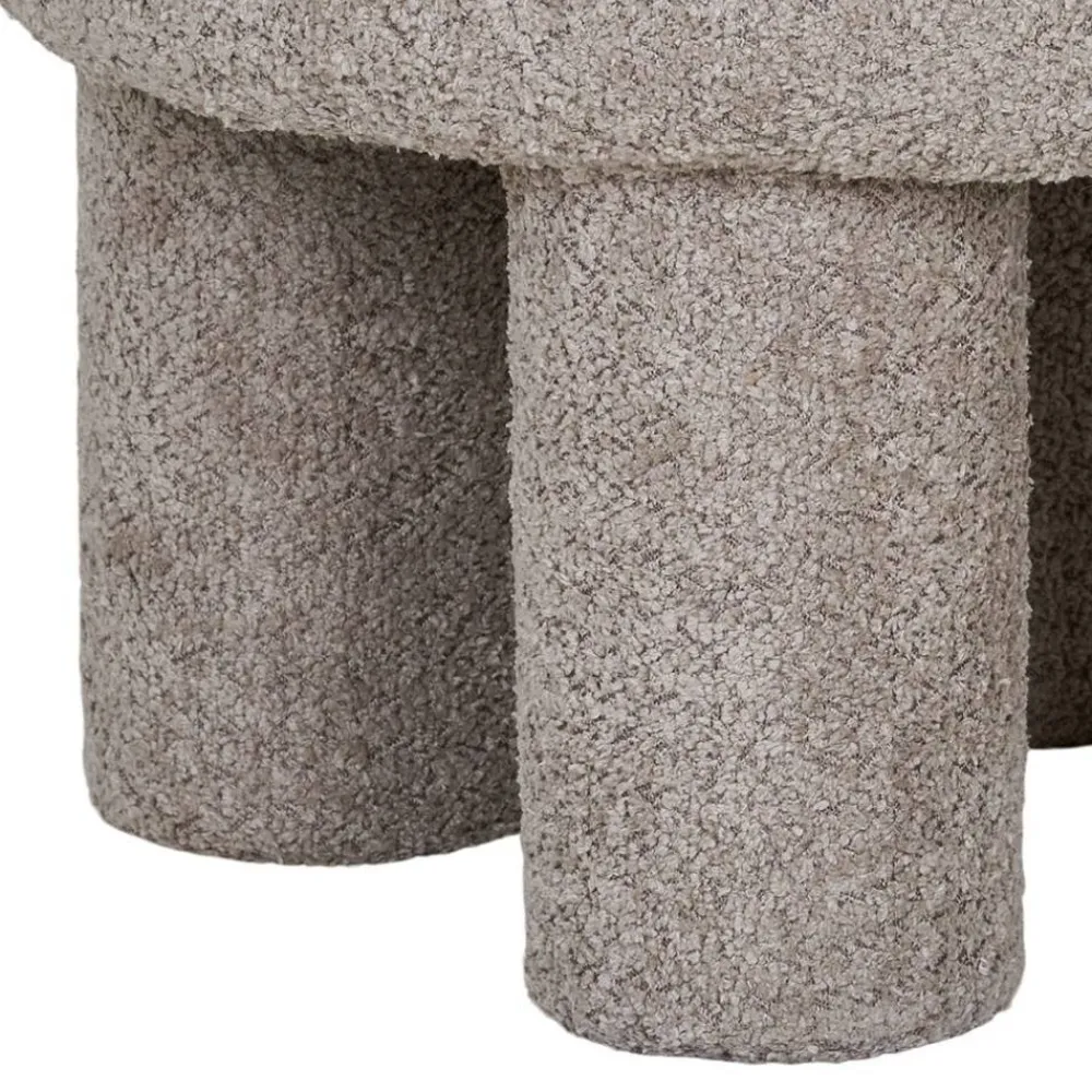 Wohnen Barhocker|Hocker*Polsterhocker in Hellgrau Boucle - Pandorra