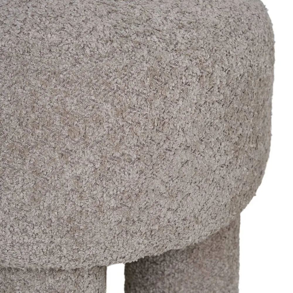 Wohnen Barhocker|Hocker*Polsterhocker in Hellgrau Boucle - Pandorra