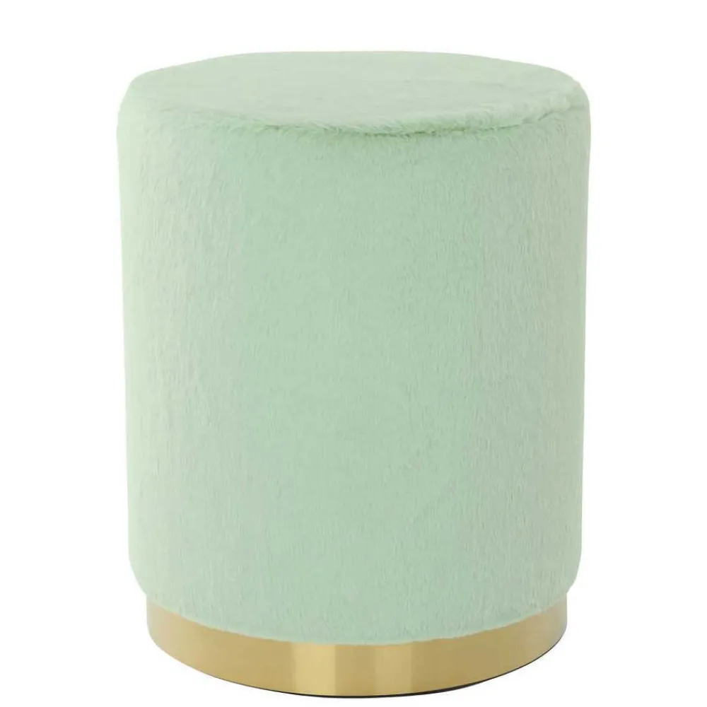Wohnen Polsterhocker in Mintgrün mit Gold - Candura