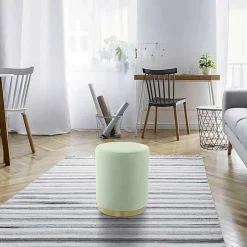 Wohnen Polsterhocker in Mintgrün mit Gold - Candura