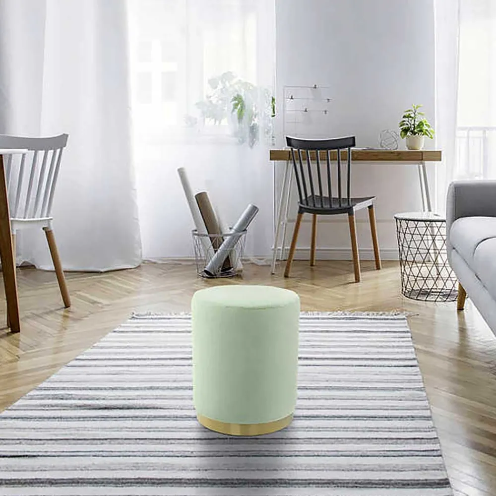 Wohnen Polsterhocker in Mintgrün mit Gold - Candura