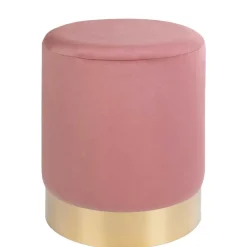 Wohnen Retro Möbel|Hocker*Polsterhocker in Rosa & Messingfarben - Ontentas