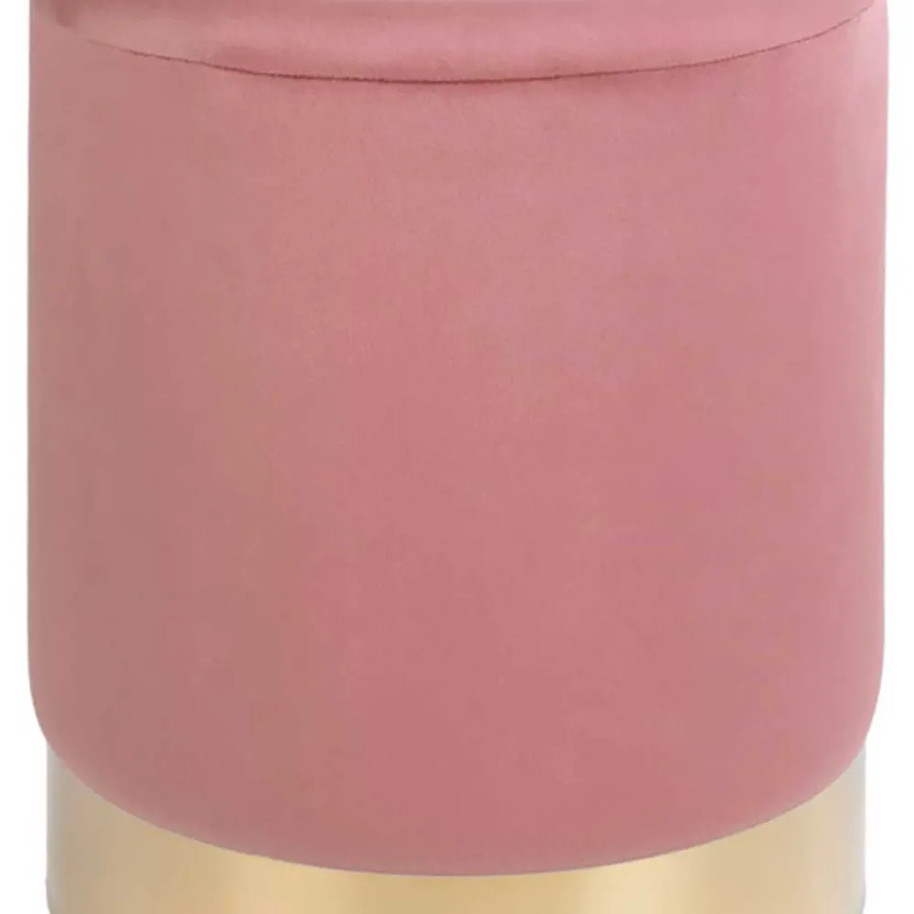 Wohnen Retro Möbel|Hocker*Polsterhocker in Rosa & Messingfarben - Ontentas