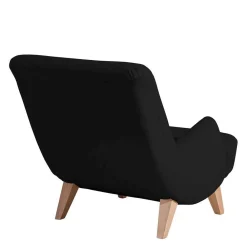 Wohnen Sessel & Hocker*Polsterhocker in Schwarz und Buche - Leverias