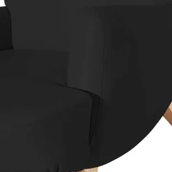 Wohnen Sessel & Hocker*Polsterhocker in Schwarz und Buche - Leverias