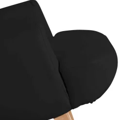 Wohnen Sessel & Hocker*Polsterhocker in Schwarz und Buche - Leverias