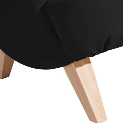 Wohnen Sessel & Hocker*Polsterhocker in Schwarz und Buche - Leverias