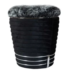 Wohnen Retro Möbel|Barhocker*Polsterhocker in Schwarz und Dunkelgrau - Galveston